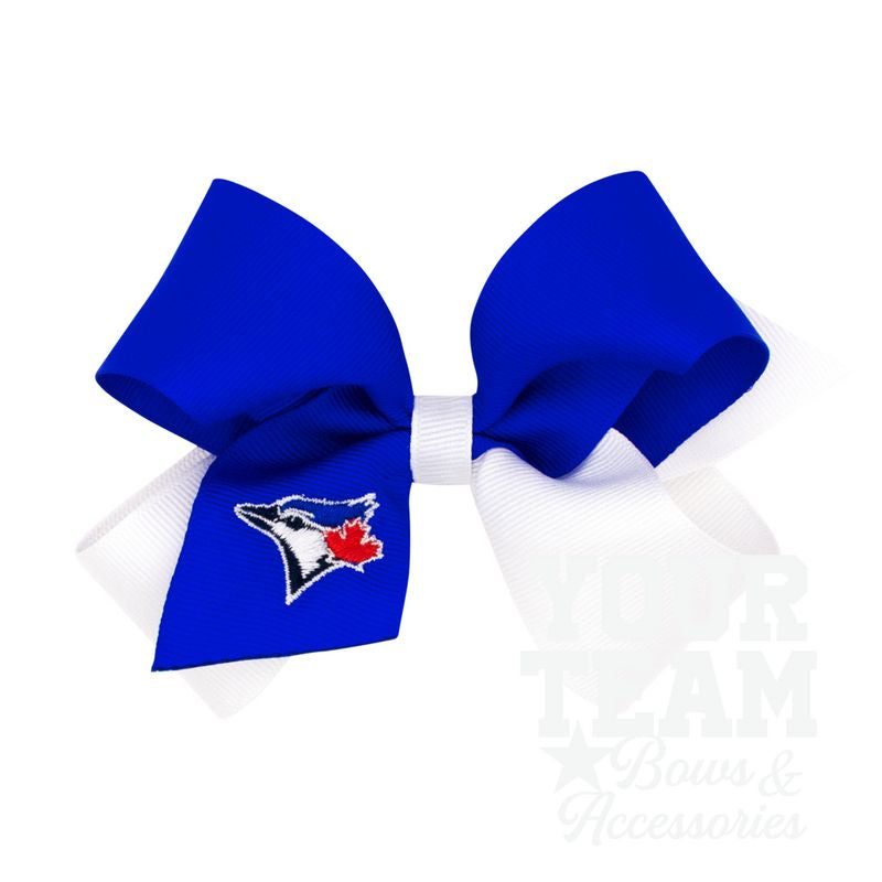 Medium Toronto Blue Jays Two-Tone Embroidered Hair Bow