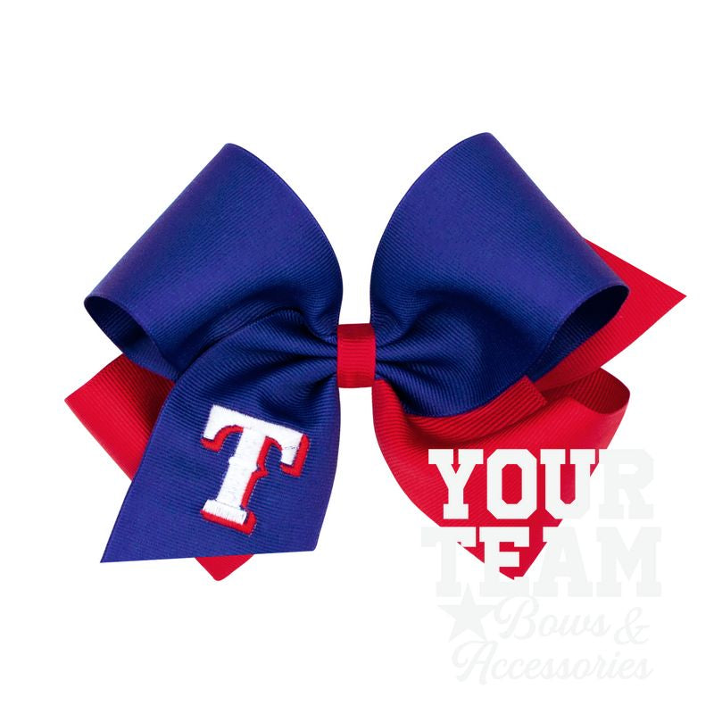King Texas Rangers Two-Tone Embroidered Hair Bow