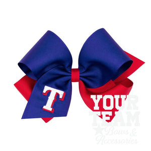 King Texas Rangers Two-Tone Embroidered Hair Bow