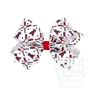 Medium Los Angeles Angels Logo Print Grosgrain Hair Bow