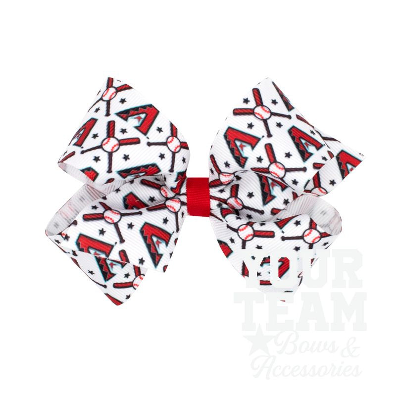 Medium Arizona Diamondbacks Logo Print Grosgrain Hair Bow