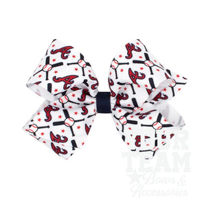 Medium Atlanta Braves Logo Print Grosgrain Hair Bow
