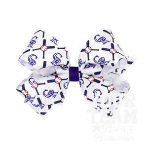 Medium Colorado Rockies Logo Print Grosgrain Hair Bow