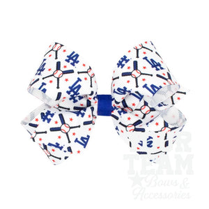 Medium Los Angeles Dodgers Logo Print Grosgrain Hair Bow
