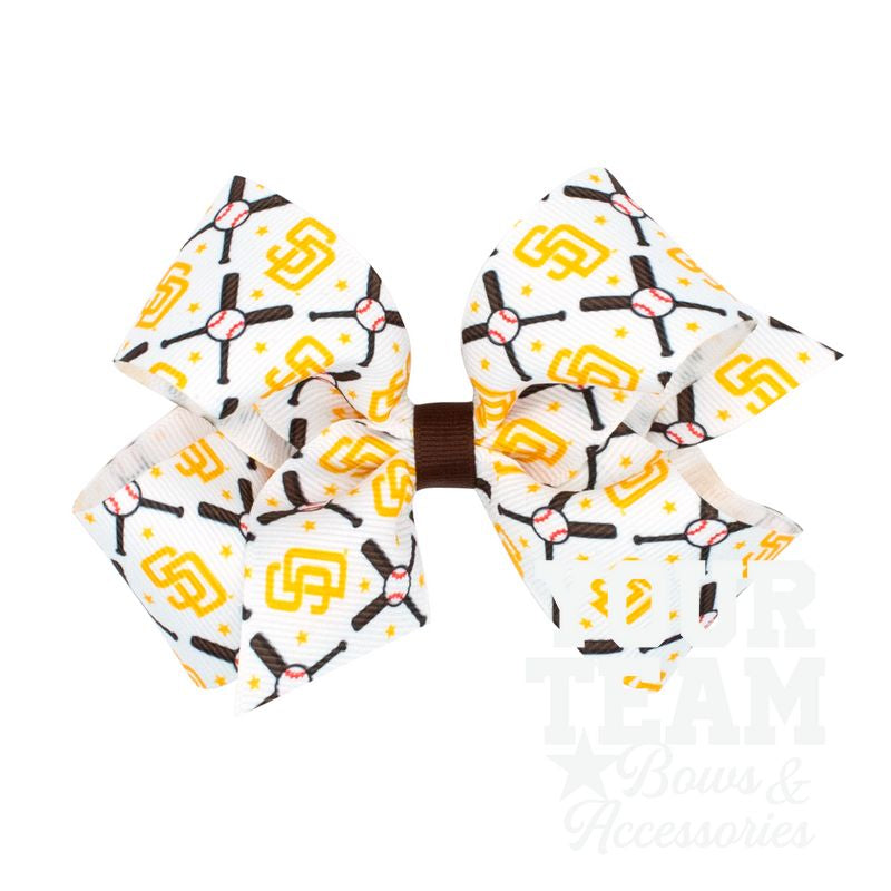 Medium San Diego Padres Logo Print Grosgrain Hair Bow