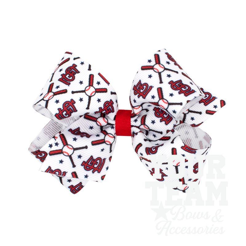 Medium St. Louis Cardinals Logo Print Grosgrain Hair Bow