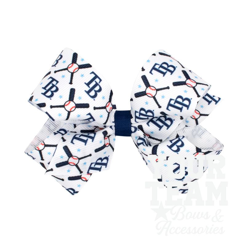Medium Tampa Bay Rays Logo Print Grosgrain Hair Bow