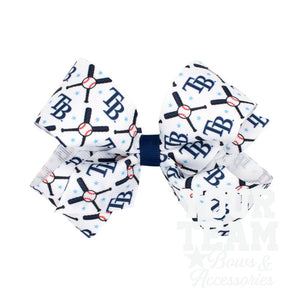 Medium Tampa Bay Rays Logo Print Grosgrain Hair Bow