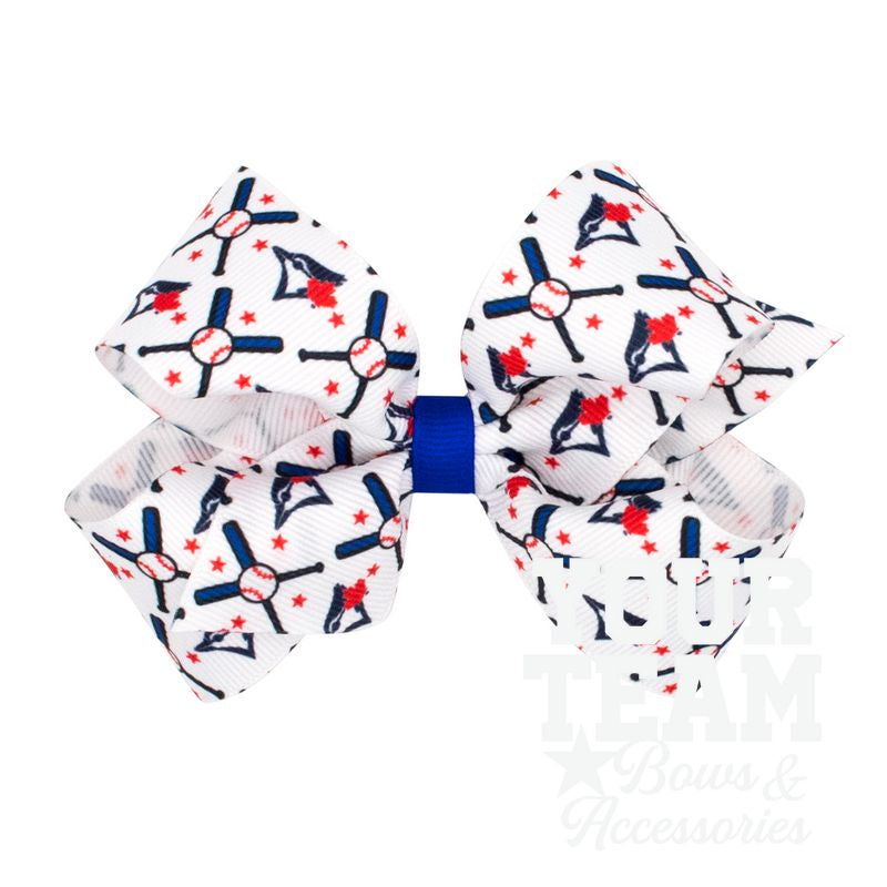 Medium Toronto Blue Jays Logo Print Grosgrain Hair Bow