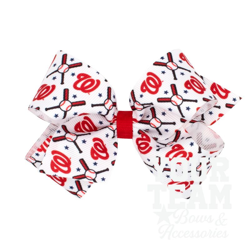 Medium Washington Nationals Logo Print Grosgrain Hair Bow