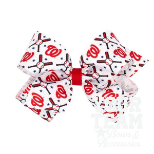 Medium Washington Nationals Logo Print Grosgrain Hair Bow