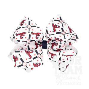 King Atlanta Braves Logo Print Grosgrain Hair Bow