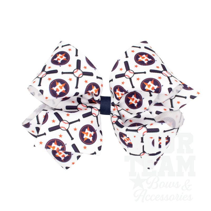 King Houston Astros Logo Print Grosgrain Hair Bow