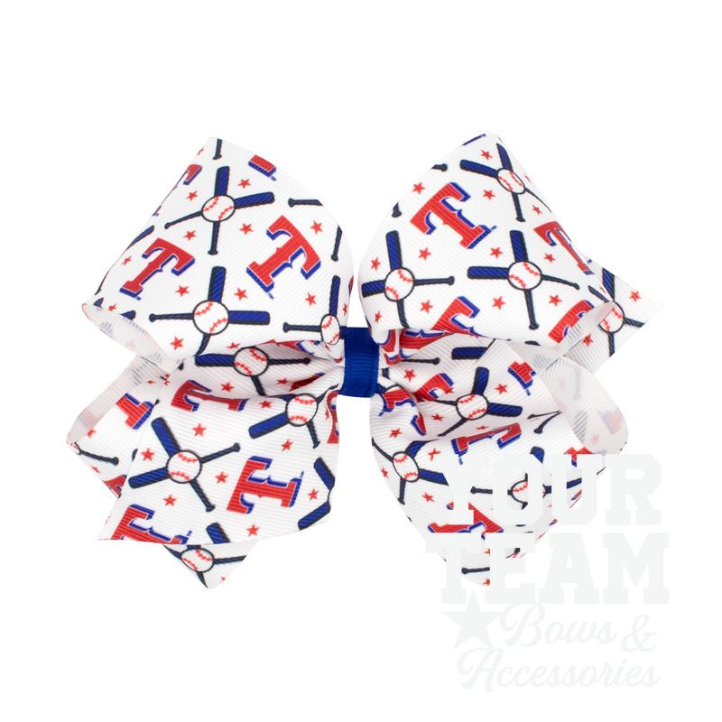 King Texas Rangers Logo Print Grosgrain Hair Bow