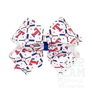 King Texas Rangers Logo Print Grosgrain Hair Bow