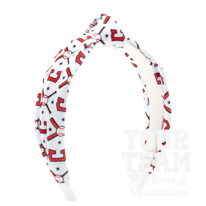 Cleveland Guardians Logo Print Knot Headband