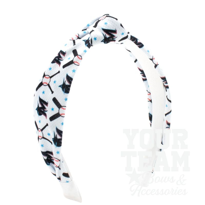 Miami Marlins Logo Print Knot Headband