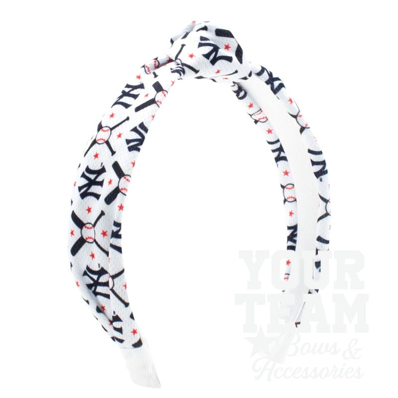New York Yankees Logo Print Knot Headband