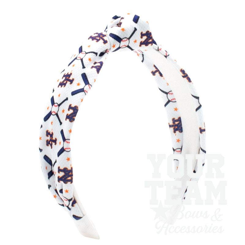 New York Mets Logo Print Knot Headband