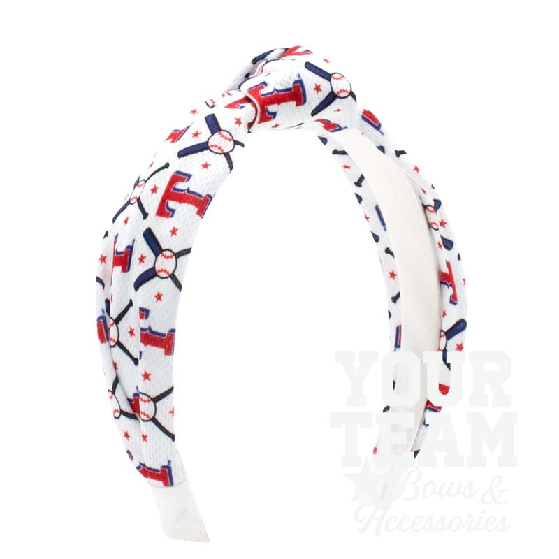 Texas Rangers Logo Print Knot Headband
