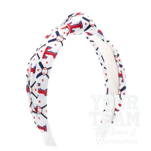 Texas Rangers Logo Print Knot Headband