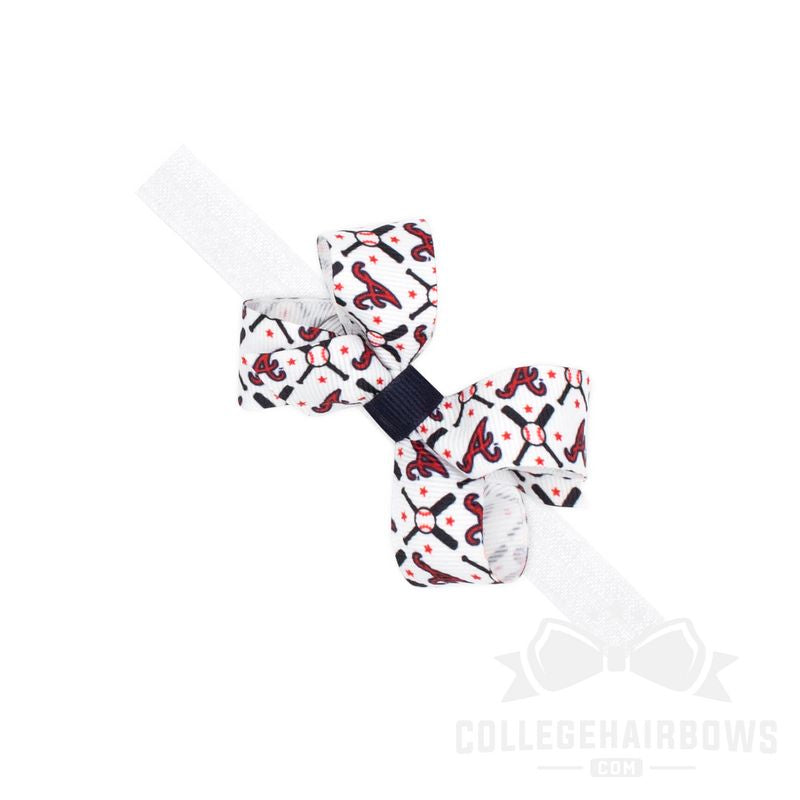 Mini Atlanta Braves Logo Print Bow Baby Band