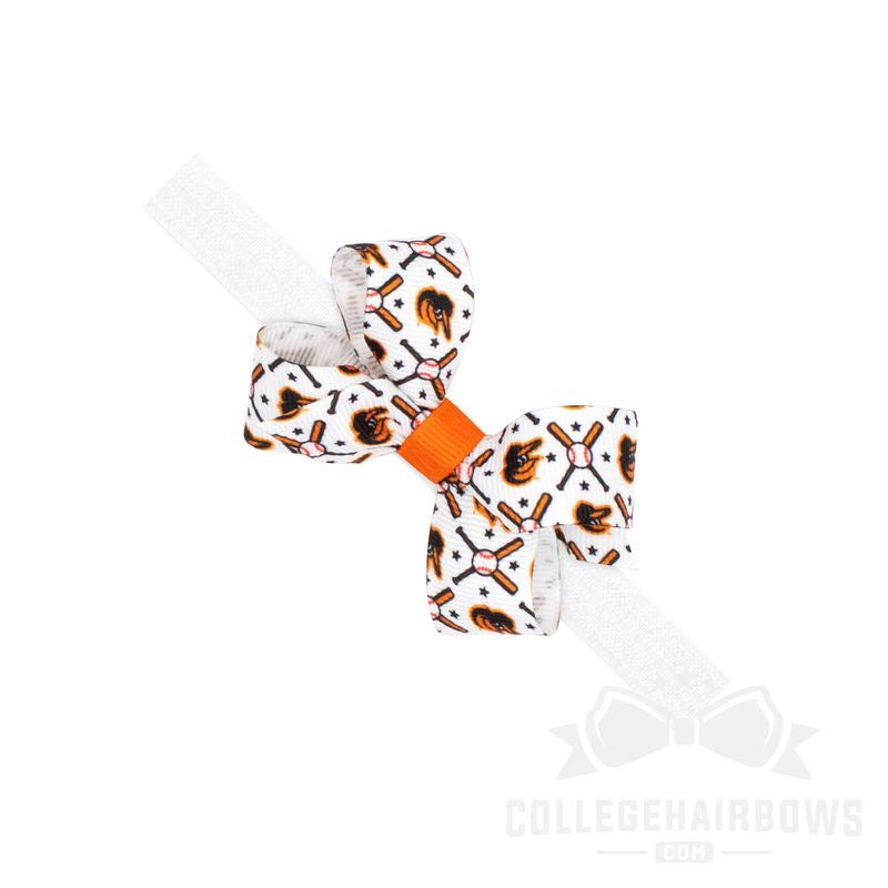 Mini Baltimore Orioles Logo Print Bow Baby Band