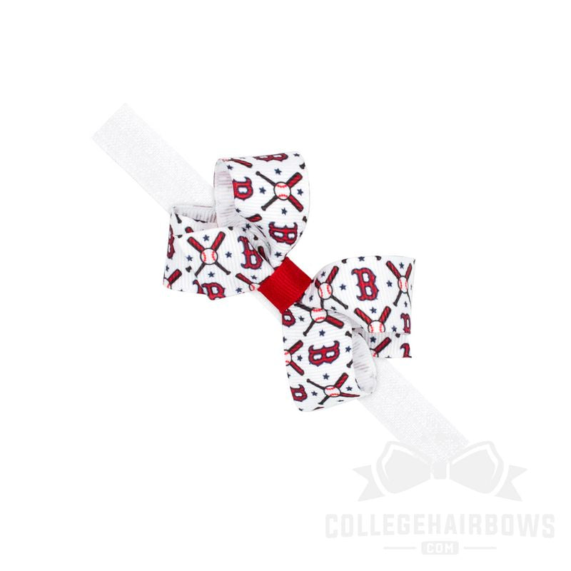 Mini Boston Red Sox Logo Print Bow Baby Band