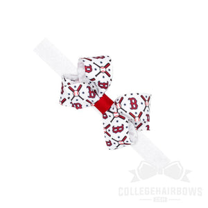 Mini Boston Red Sox Logo Print Bow Baby Band