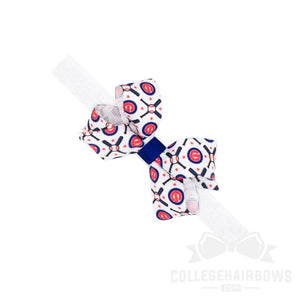 Mini Chicago Cubs Logo Print Bow Baby Band