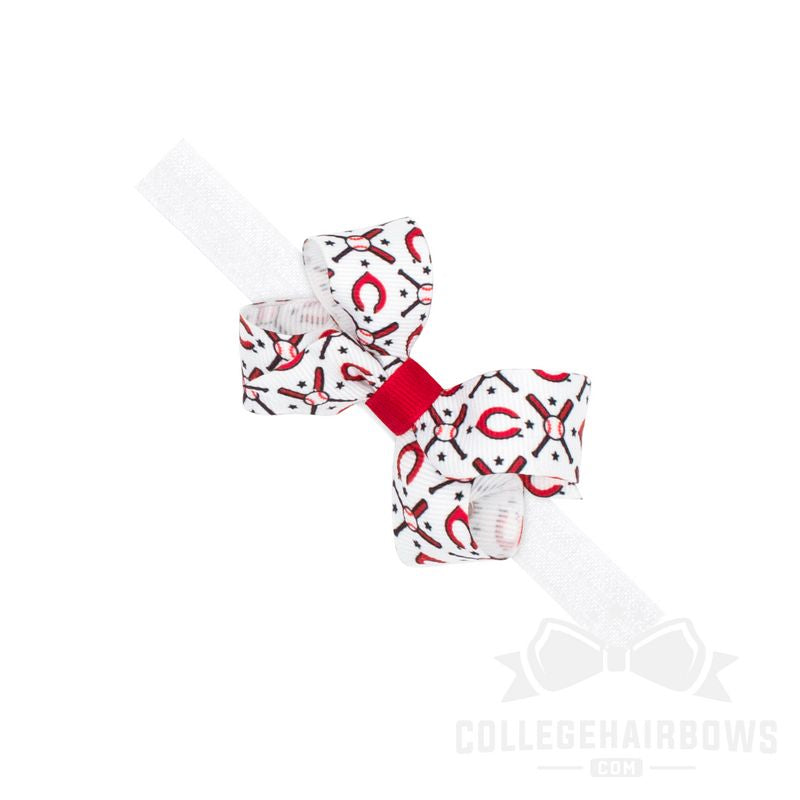 Mini Cincinnati Reds Logo Print Bow Baby Band