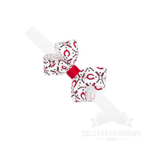 Mini Cincinnati Reds Logo Print Bow Baby Band