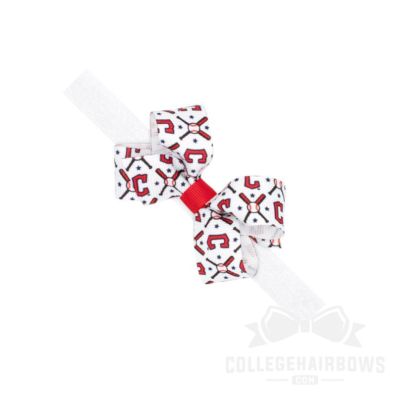 Mini Cleveland Guardians Logo Print Bow Baby Band
