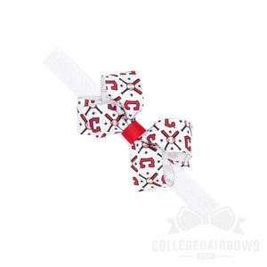 Mini Cleveland Guardians Logo Print Bow Baby Band
