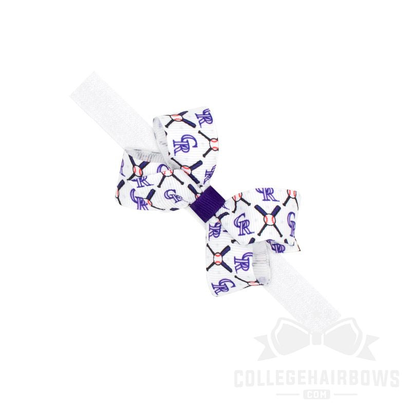 Mini Colorado Rockies Logo Print Bow Baby Band