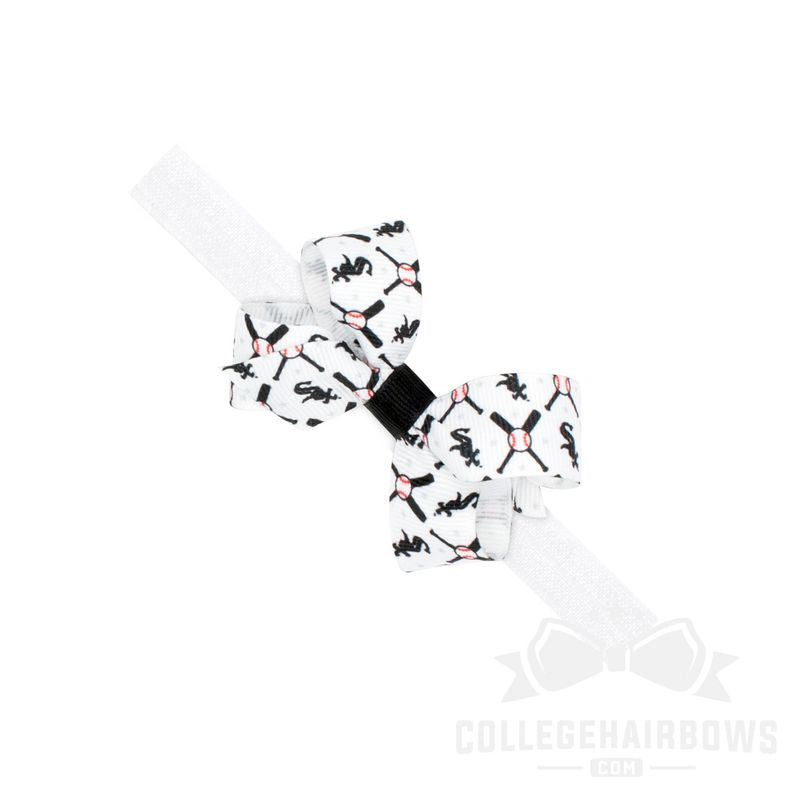 Mini Chicago White Sox Logo Print Bow Baby Band