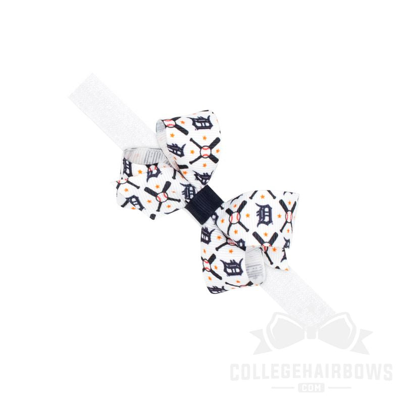 Mini Detroit Tigers Logo Print Bow Baby Band