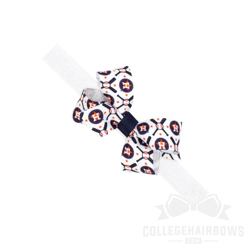 Mini Houston Astros Logo Print Bow Baby Band
