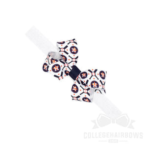 Mini Houston Astros Logo Print Bow Baby Band