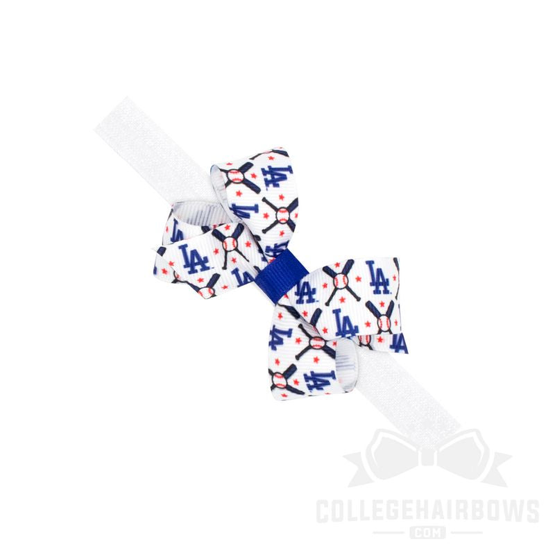 Mini Los Angeles Dodgers Logo Print Bow Baby Band