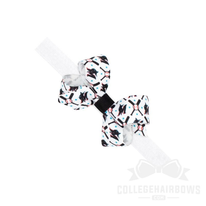 Mini Miami Marlins Logo Print Bow Baby Band