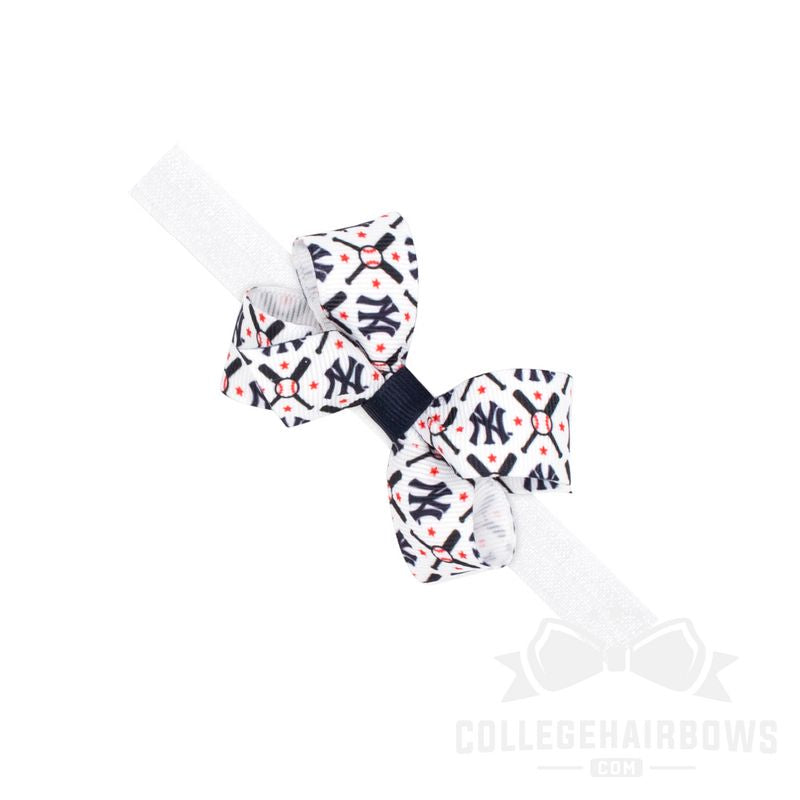 Mini New York Yankees Logo Print Bow Baby Band