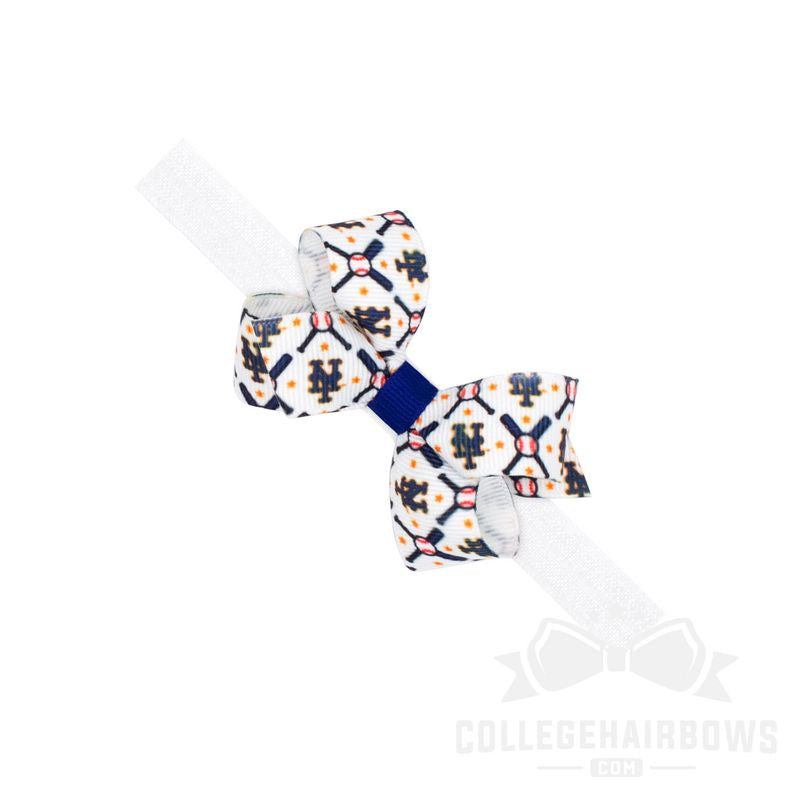 Mini New York Mets Logo Print Bow Baby Band