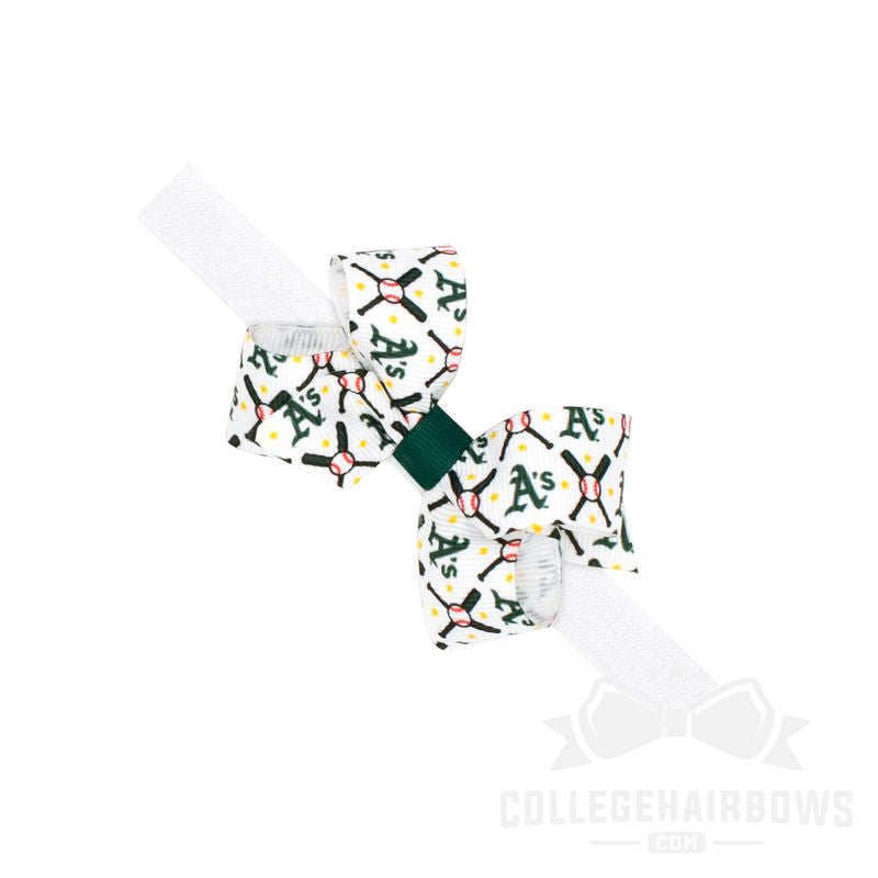 Mini Oakland Athletics Logo Print Bow Baby Band
