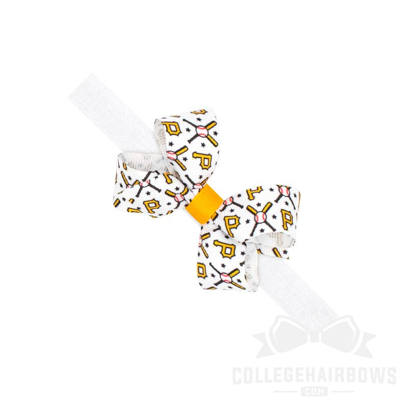 Mini Pittsburgh Pirates Logo Print Bow Baby Band