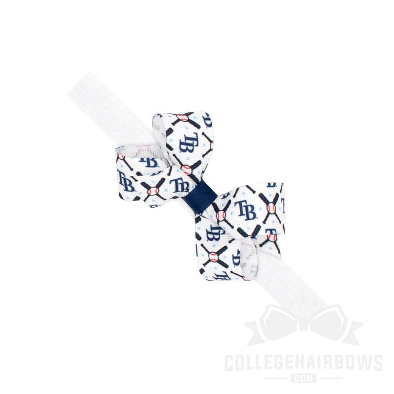 Mini Tampa Bay Rays Logo Print Bow Baby Band