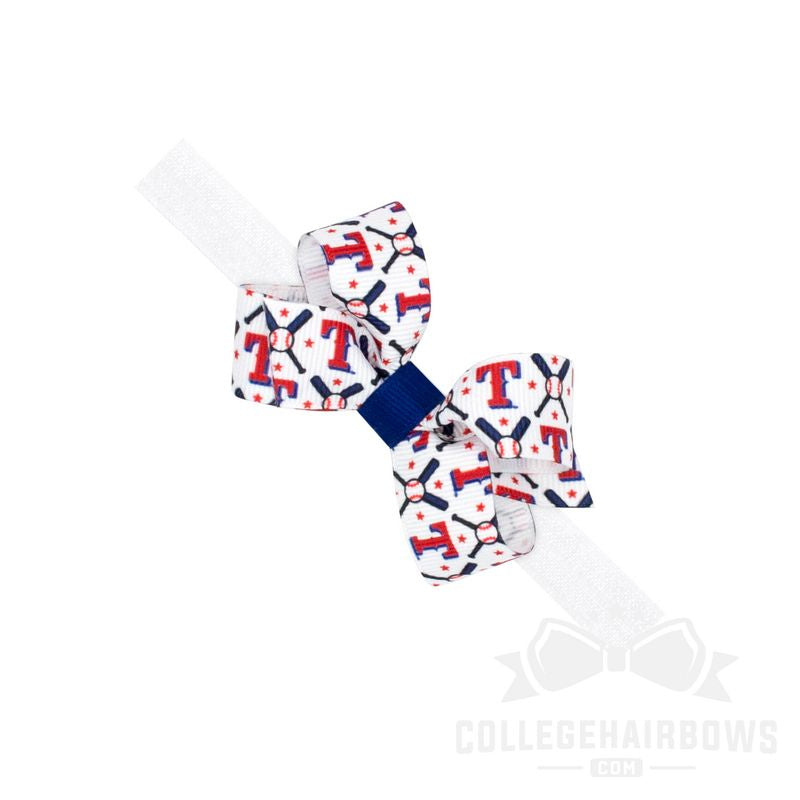 Mini Texas Rangers Logo Print Bow Baby Band