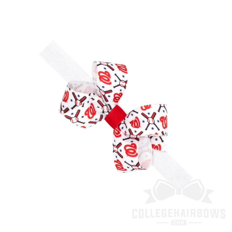 Mini Washington Nationals Logo Print Bow Baby Band
