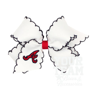 Medium Atlanta Braves Embroidered Moonstitch Hair Bow