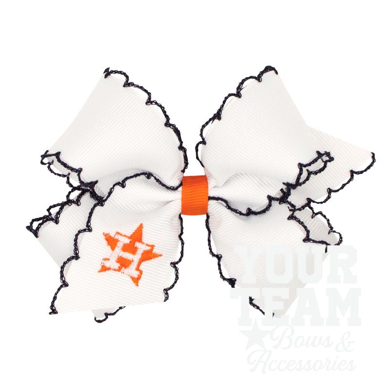 Medium Houston Astros Embroidered Moonstitch Hair Bow